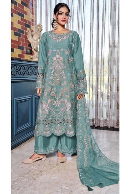Bilqis B 274 A To D Chiffon Readymade Plazzo Pakistani Suits 